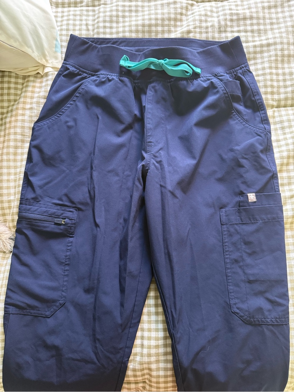 Navy FREEx ™ Lined Yola High Waisted - Petite Skinny Scrub Pants
